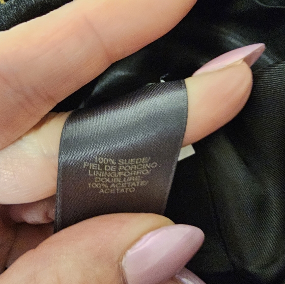 Liz Claiborne 100% Suede Women's Black Zip-Up Jacket Size Large - Picture 5 of 9